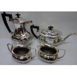 A four piece plated tea service