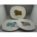 Three Beefeater plates