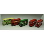 Twelve die-cast model buses including Routemaster