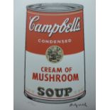 Andy Warhol (1928 - 1987), Campbell's Cream of Mushroom Soup, numbered 1632/3000,