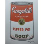 Andy Warhol (1928 - 1987), Campbell's Pepper Pot Soup, limited edition lithograph,