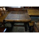 An oak draw leaf table