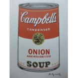 Andy Warhol (1928 - 1987), Campbell's Onion Soup Made With Beef Stock, limited edition lithograph,