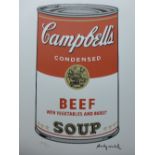 Andy Warhol (1928 - 1987), Campbell's Beef with Vegetables and Barley Soup,