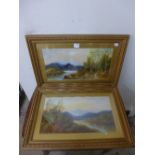 A pair of oils on paper, river landscapes,