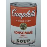 Andy Warhol (1928 - 1987), Campbell's Consomme (Beef) Soup, limited edition lithograph,