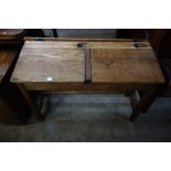 An oak twin school desk
