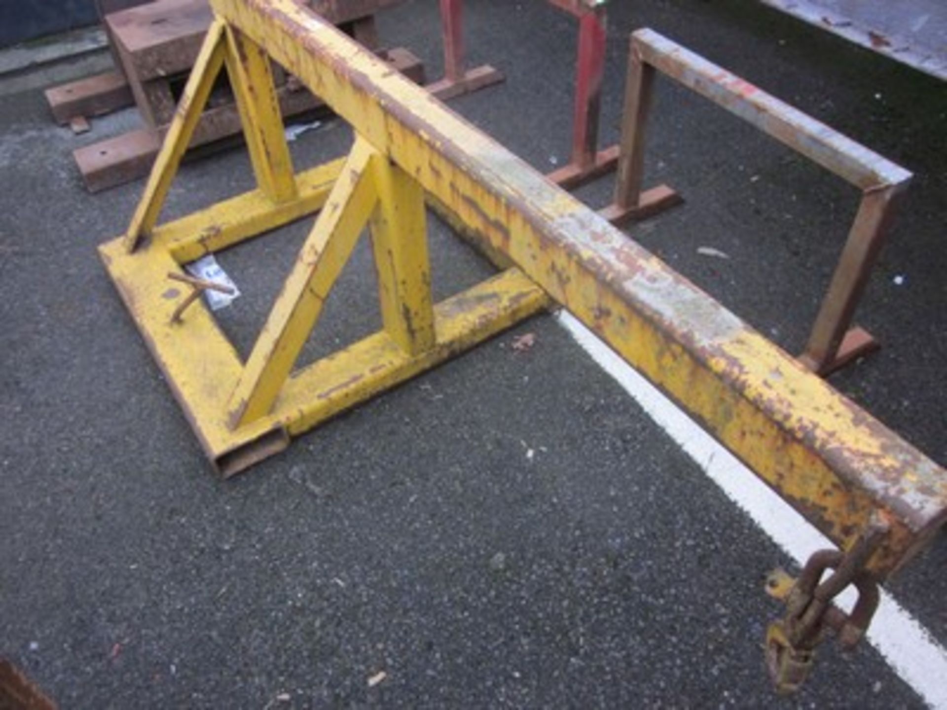 A fork lift crane attachment.