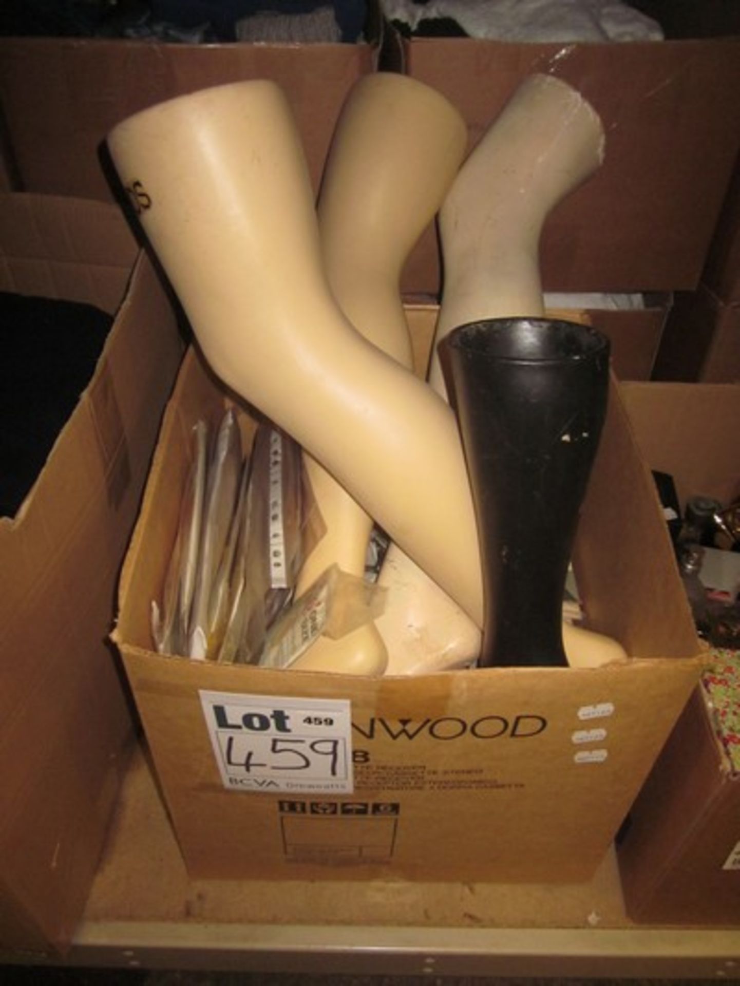 One box of vintage stockings and related items.