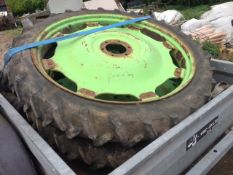 Pair of 8.3- 44 tyres and wheels. No VAT. Location Reading, Berkshire