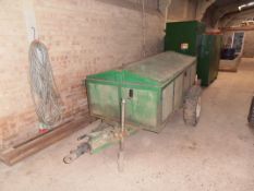 Farm Made Chemical trailer, lockable cabinet, light board and towing eye.