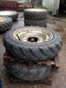 Set of wheels 11.2 R32 fronts 12.4 R46 rears with McCormick centres