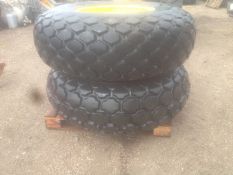 Set of 4 Front and Back Wheels for John Deere. Location Reading, Berkshire.