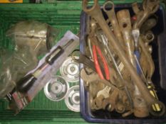 Assortment of tools - varying sizes of spanners and screw drivers. Location Brandon, Suffolk