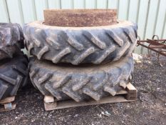 Stocks Dual Wheels 13.6 x 38 - 25% wear - Wheels with Fittings. Location: Spalding, Lincolnshire