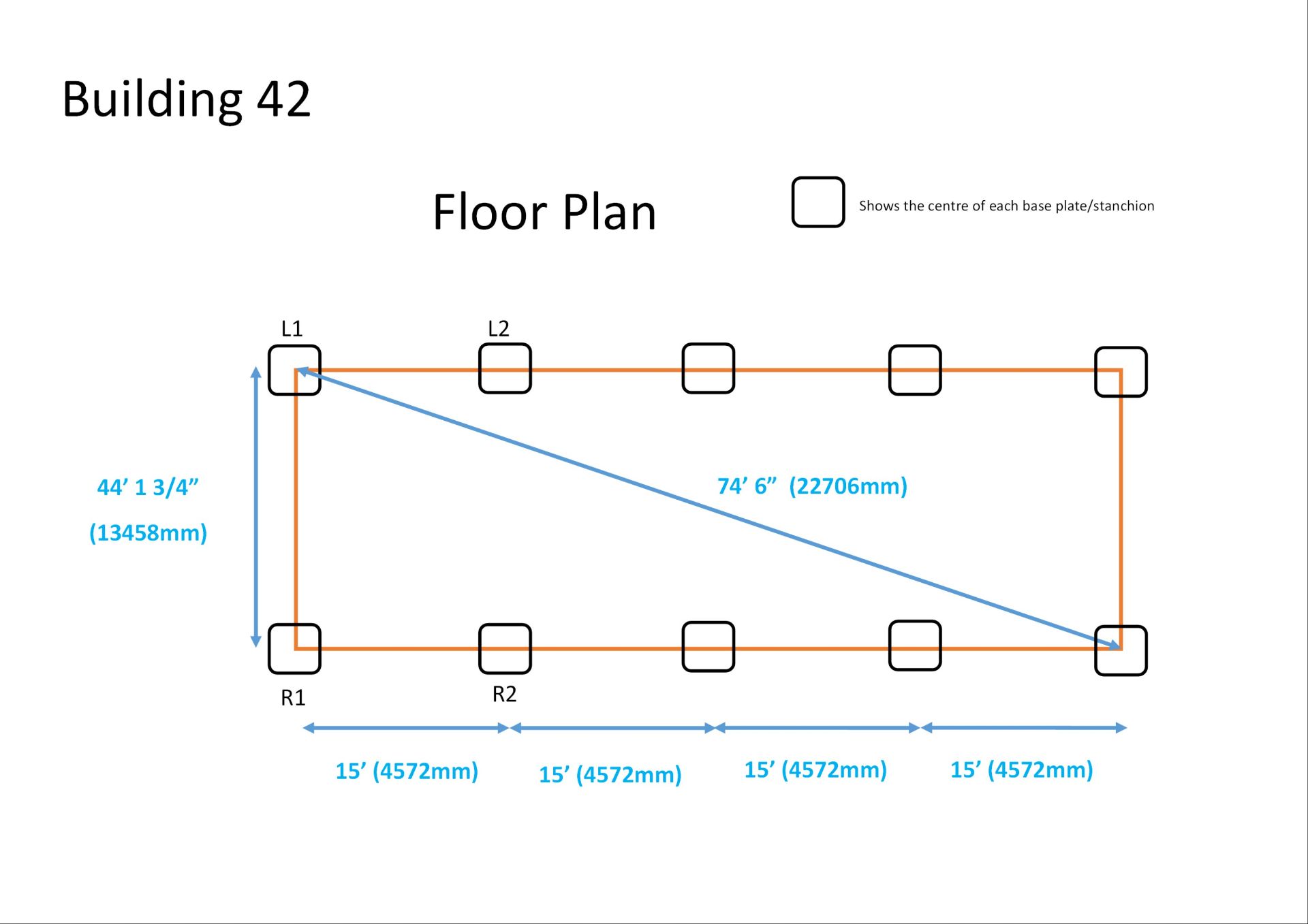 Steel framed building 60ft long x 45 ft wide x 20 ft @ eaves 12 .5 deg roof pitch - Image 8 of 8