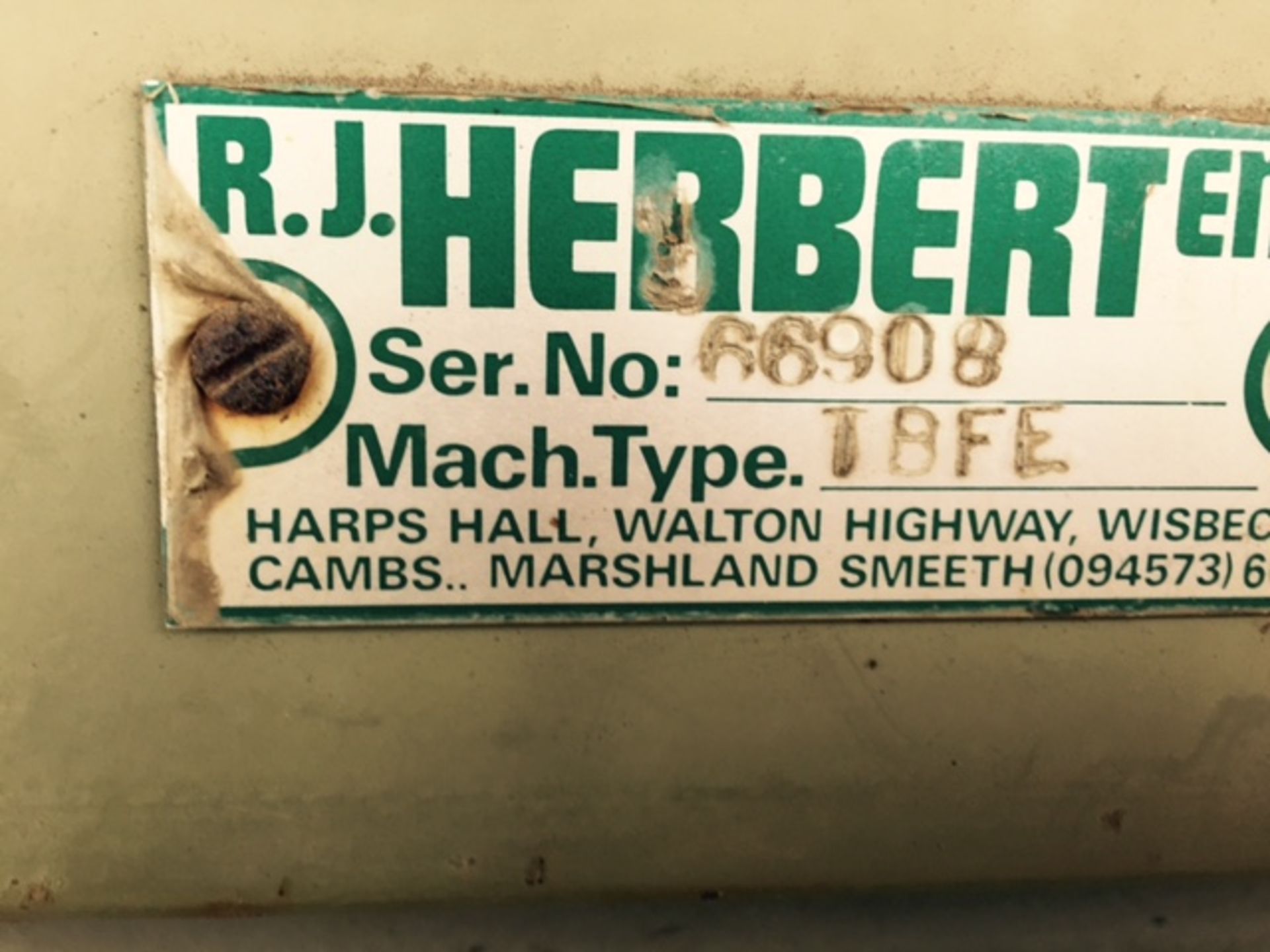 Herbert Box Filler Serial Number 66908 Location: Thorney Peterborough - Image 2 of 2