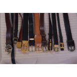 A collection of Hermes & Gucci Belts. To