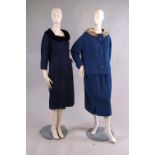 Two 1950's Blue Couture Day Outfits (Siz