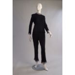 A 1960's Black Trouser Suit.  Made from