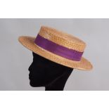 A Boater Hat. Good condition. 71/2" x 6"