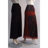 Two Jean Paul Gaultier Mesh Tattoo skirt