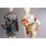 Two 1980's Designer Summer Blouses.  To