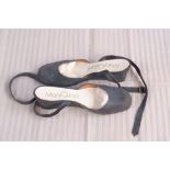 A pair of Mary Quant shoes. Grey suede,