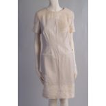 A 1980's Leather Mini Dress.  Soft cream