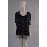 A 1970's 'Frank Usher' Top.  A Black and