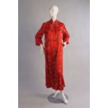 A Vintage Red Embroidered Chinese Dressi