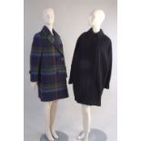 A 'Celine' Paris lambs wool Plaid Coat &