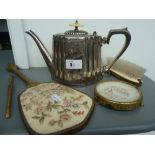 A silver plate Regency style teapot with