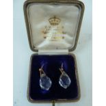 A pair of  Victorian crystal drop earrin