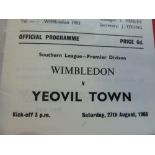 Yeovil Town FC away fixture programmes i