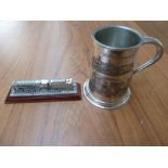 A pewter mug, depicting 'The Evening Sta