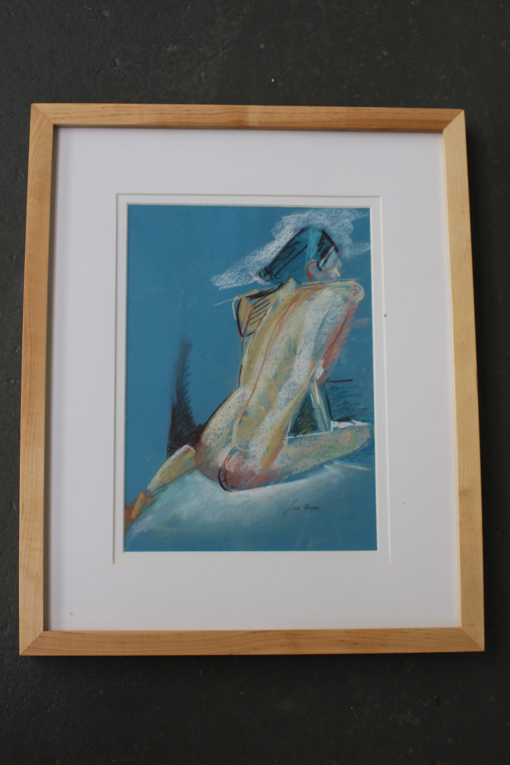 Sue Fryer, Nude, pastel on paper, framed