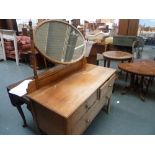 A Georgian oak three drawer chest, with