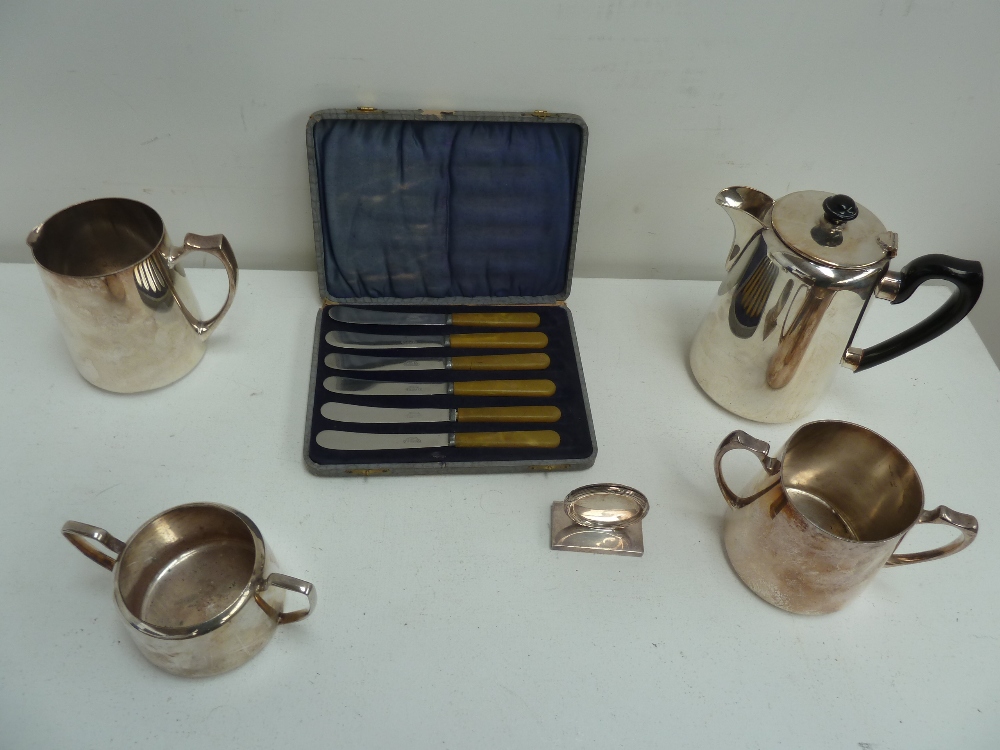 A lot of silver plated items, including