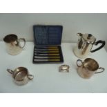 A lot of silver plated items, including