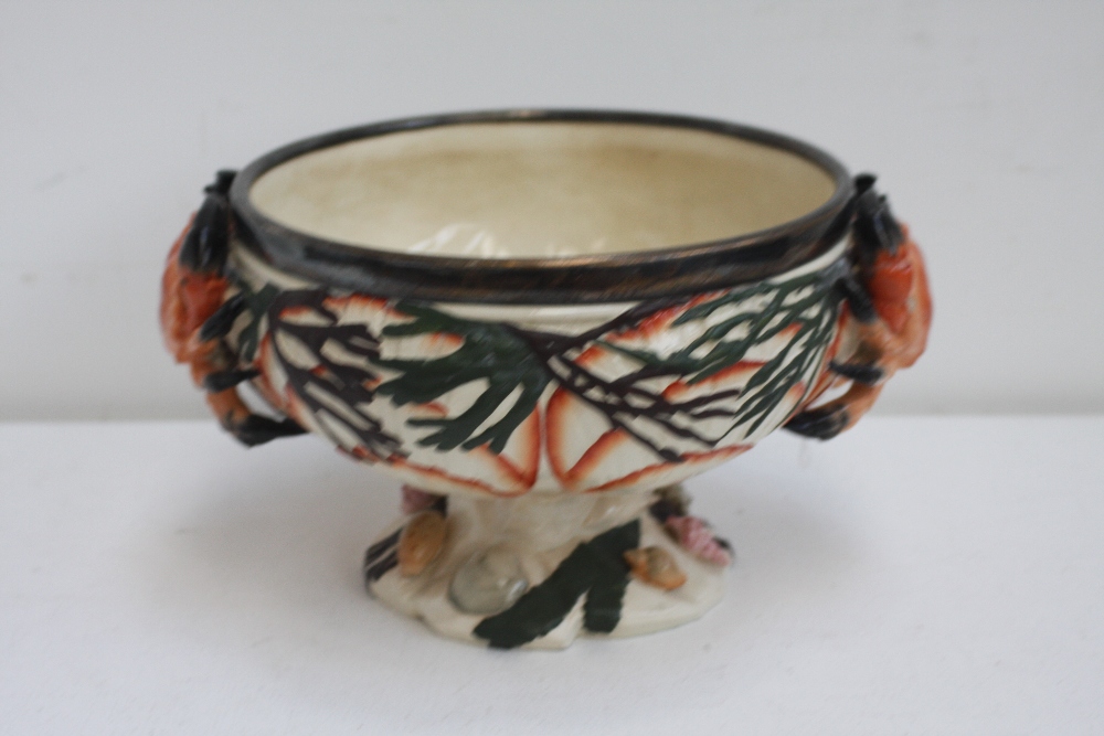 A hand painted majolica fruit bowl with