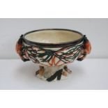 A hand painted majolica fruit bowl with