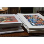 A large quantity of mounted prints (some