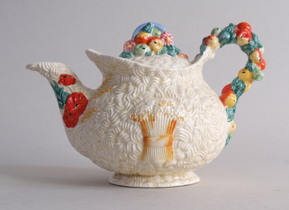 A Clarice Cliff Harvestware Newport Pottery teapot, marked, signed and numbered 68A on base, - Image 2 of 3