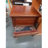 A Victorian mahogany commode, with ceramic bowl,