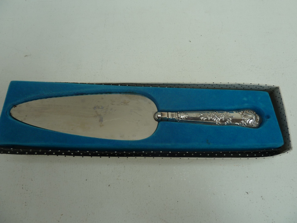 A 20th century silver handled cake slice, - Image 2 of 3