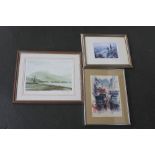 A quantity of pictures and prints to include an Italian landscape print,