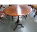 A Victorian mahogany oval side table, with banded border,