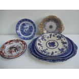 A quantity of ornamental plates and platters to include Cauldron, Early Mason's Ironstone,