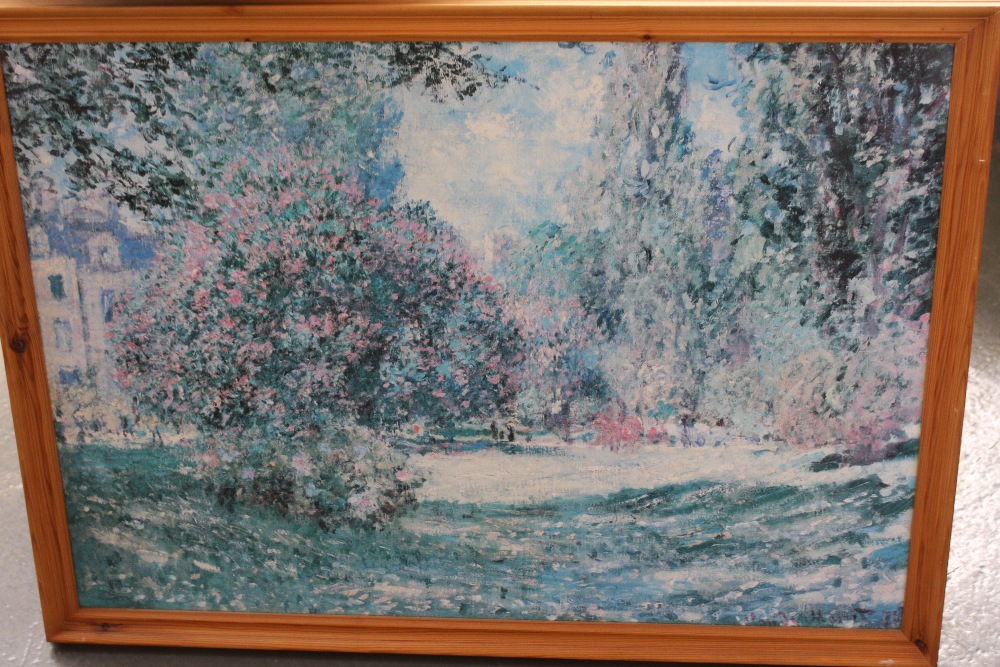 A framed Claude Monet print of trees with blossom and another framed print titled 'An oriental - Image 3 of 3